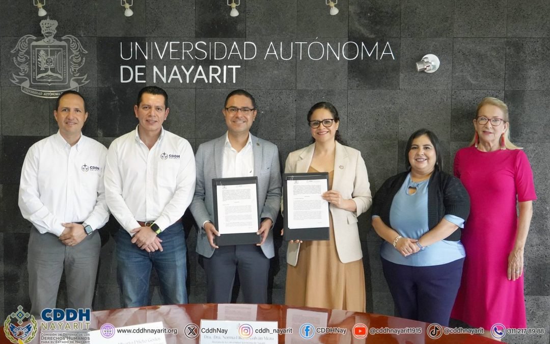 La Comisión de Defensa de los Derechos Humanos para el Estado de Nayarit firma convenio de colaboración con la Universidad Autónoma de Nayarit