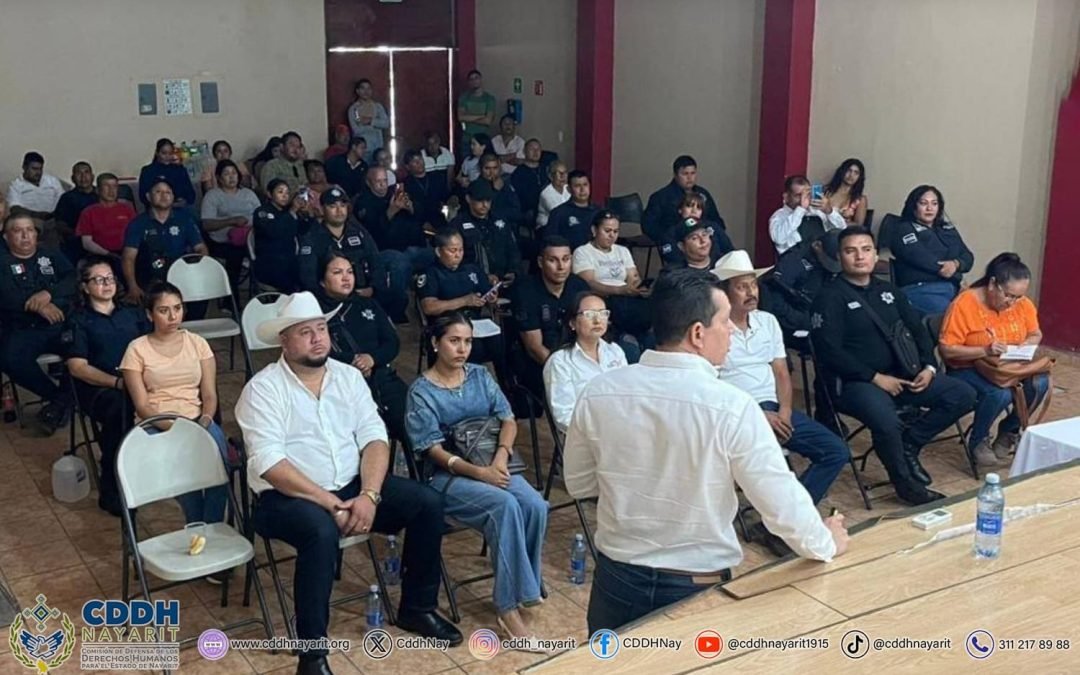 La Comisión de Defensa de los Derechos Humanos del Estado de Nayarit, imparte capacitación 𝗮 𝗽𝗲𝗿𝘀𝗼𝗻𝗮𝗹 de las áreas de: juzgados cívicos, seguridad y registro civil del H. XLIII Ayuntamiento de Rosamorada.