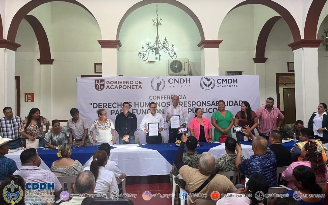 Fi𝗿𝗺𝗮 𝗱𝗲 𝘂𝗻 𝗰𝗼𝗻𝘃𝗲𝗻𝗶𝗼 𝗱𝗲 𝗰𝗼𝗹𝗮𝗯𝗼𝗿𝗮𝗰𝗶𝗼́𝗻 𝗲𝗻𝘁𝗿𝗲 𝗹𝗮 𝗖𝗼𝗺𝗶𝘀𝗶𝗼́𝗻 𝗱𝗲 𝗗𝗲𝗳𝗲𝗻𝘀𝗮 𝗱𝗲 𝗹𝗼𝘀 𝗗𝗲𝗿𝗲𝗰𝗵𝗼𝘀 𝗛𝘂𝗺𝗮𝗻𝗼𝘀 𝗽𝗮𝗿𝗮 𝗲𝗹 𝗘𝘀𝘁𝗮𝗱𝗼 𝗱𝗲 𝗡𝗮𝘆𝗮𝗿𝗶𝘁 𝘆 𝗲𝗹 𝗛. 𝗫𝗟𝗜𝗜 𝗔𝘆𝘂𝗻𝘁𝗮𝗺𝗶𝗲𝗻𝘁𝗼 𝗖𝗼𝗻𝘀𝘁𝗶𝘁𝘂𝗰𝗶𝗼𝗻𝗮𝗹 𝗱𝗲 𝗔𝗰𝗮𝗽𝗼𝗻𝗲𝘁𝗮