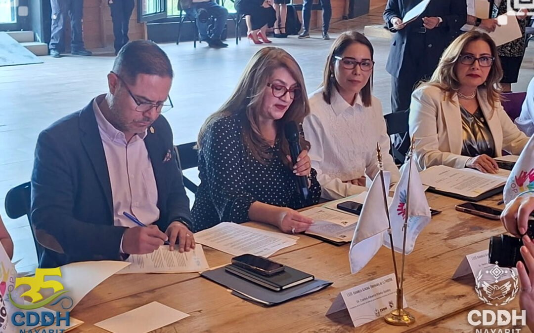 𝗟𝗮 𝗖𝗼𝗺𝗶𝘀𝗶𝗼́𝗻 𝗱𝗲 𝗗𝗲𝗳𝗲𝗻𝘀𝗮 𝗱𝗲 𝗹𝗼𝘀 𝗗𝗲𝗿𝗲𝗰𝗵𝗼𝘀 𝗛𝘂𝗺𝗮𝗻𝗼𝘀 𝗽𝗮𝗿𝗮 𝗲𝗹 𝗘𝘀𝘁𝗮𝗱𝗼 𝗱𝗲 𝗡𝗮𝘆𝗮𝗿𝗶𝘁 (𝗖𝗗𝗗𝗛 𝗡𝗮𝘆𝗮𝗿𝗶𝘁) 𝘆 𝗹𝗮 𝗖𝗼𝗺𝗶𝘀𝗶𝗼́𝗻 𝗡𝗮𝗰𝗶𝗼𝗻𝗮𝗹 𝗱𝗲 𝗔𝗿𝗯𝗶𝘁𝗿𝗮𝗷𝗲 𝗠𝗲́𝗱𝗶𝗰𝗼 (𝗖𝗢𝗡𝗔𝗠𝗘𝗗) 𝗳𝗼𝗿𝘁𝗮𝗹𝗲𝗰𝗲𝗻 𝗲𝗹 𝗮𝗰𝗰𝗲𝘀𝗼 𝗮 𝗹𝗮 𝗽𝗿𝗼𝘁𝗲𝗰𝗰𝗶𝗼́𝗻 𝗱𝗲 𝗹𝗮 𝘀𝗮𝗹𝘂𝗱 𝗮 𝘁𝗿𝗮𝘃𝗲́𝘀 𝗱𝗲 𝘂𝗻 𝗮𝗰𝘂𝗲𝗿𝗱𝗼 𝗱𝗲 𝗰𝗼𝗹𝗮𝗯𝗼𝗿𝗮𝗰𝗶𝗼́𝗻.