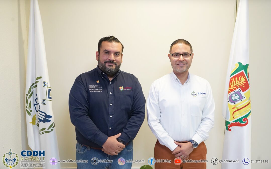 El  presidente de la Comisión de Defensa de los Derechos Humanos para el Estado de Nayarit, recibió la visita del secretario técnico de la Secretaría Ejecutiva del Sistema Local Anticorrupción